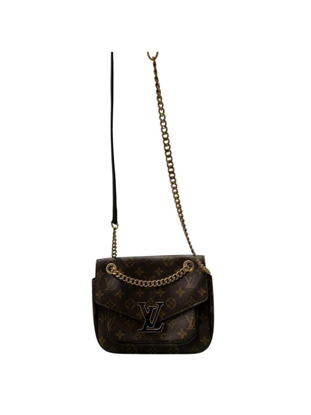 Louis Vuitton Monogram Passy Brown Gold Shoulder Bag